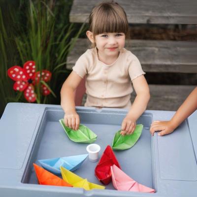 Table d'activités multifonction - THERMOBABY - MULTIPLAY - Avec 2 chaises - Gris / Bleu