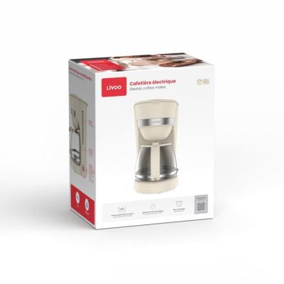 Cafetiere électrique - LIVOO - DOD200C - 750 W - 1,25 L - 10 a 12 tasses - Blanc cassé Cafetiere électrique - LIVOO - DOD200C - 750 W - 1,25 L - 10 a 12 tasses - Blanc cassé