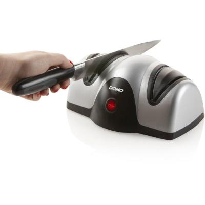 Aiguiseur de couteaux électrique - DOMO - 40 W - Affutage a 2 meules - Gris / Noir