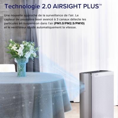 Purificateur d'air - Levoit - Everest Air - Filtration 3 étapes - Surface jusqu'a 130 m² - Mode nuit - 70 W - Gris