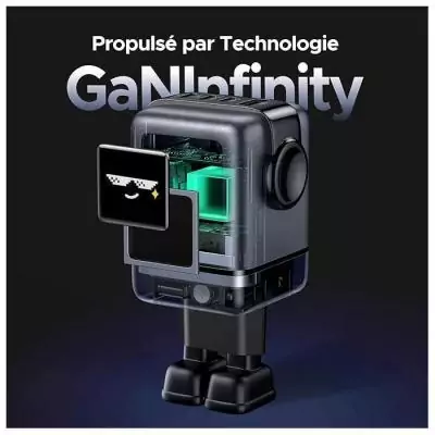 Chargeur secteur robot 4 ports - UGREEN - 100W - PD - Noir Chargeur secteur robot 4 ports - UGREEN - 100W - PD - Noir