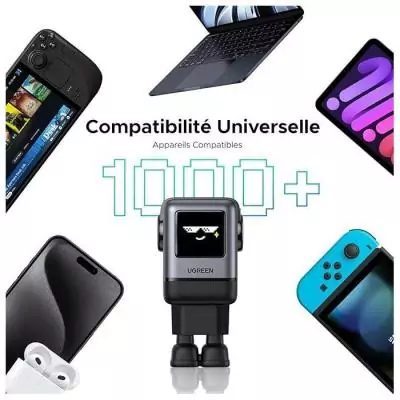 Chargeur secteur robot 4 ports - UGREEN - 100W - PD - Noir Chargeur secteur robot 4 ports - UGREEN - 100W - PD - Noir