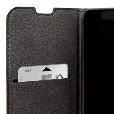 Etui a rabat - IPhone 17 Pro Max - 65% GRS - Noir