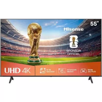 Hisense 55A6Q - TV LED 55 (139 cm) - 4K UHD 3840x2160 - HDR10+ - TV connecté - 3xHDMI 2.1 - WiFi