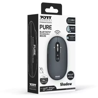 Souris Bluetooth sans fil PORT Designs 910501 PURE - Rechargeable - Gris anthracite Souris Bluetooth sans fil PORT Designs 910501 PURE - Rechargeable - Gris anthracite