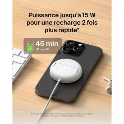 Pad de recharge - BELKIN - USB-C - 15 W - Blanc Pad de recharge - BELKIN - USB-C - 15 W - Blanc