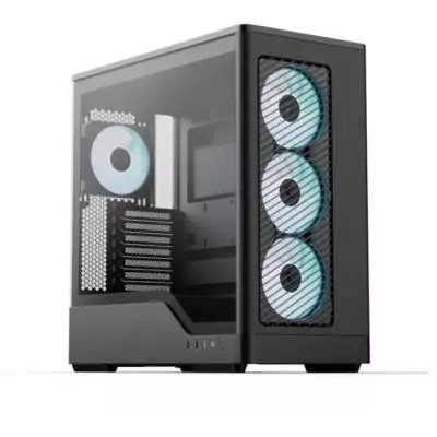 Boîtier PC sans alimentation - AEROCOOL - D520A-BK V1 - Moyen tour - Format ATX - 4x120mm A-RGB - Noir