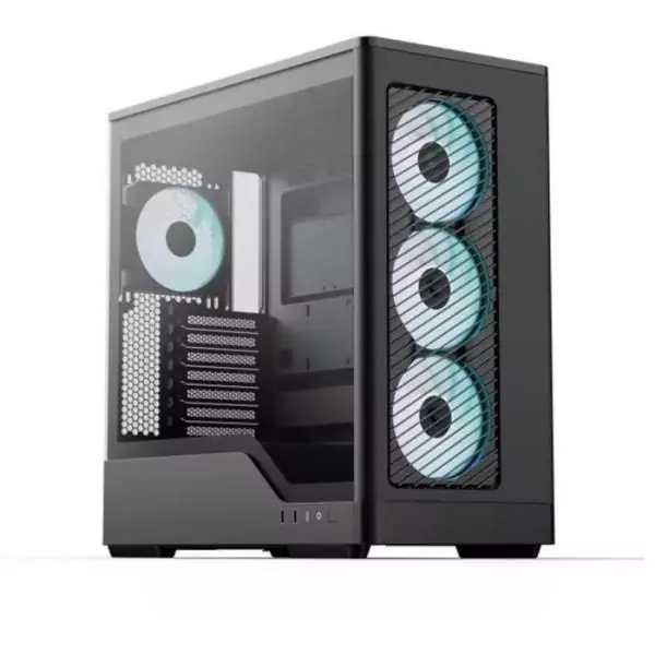 Boîtier PC sans alimentation - AEROCOOL - D520A-BK V1 - Moyen tour - Format ATX - 4x120mm A-RGB - Noir