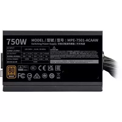 Alimentation PC - COOLER MASTER - MPE-7501-ACABW-BEU - MWE 750W V2 - 80+ BRONZE - 750 W Alimentation PC - COOLER MASTER - MPE-7501-ACABW-BEU - MWE 750W V2 - 80+ BRONZE - 750 W
