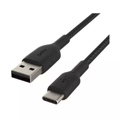 Câble tressé - BELKIN - USB-C vers USB-A - 0,15 m - Noir Câble tressé - BELKIN - USB-C vers USB-A - 0,15 m - Noir