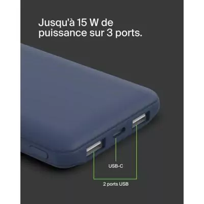 Batterie externe - BELKIN - 10 000 mAh - Bleu Batterie externe - BELKIN - 10 000 mAh - Bleu