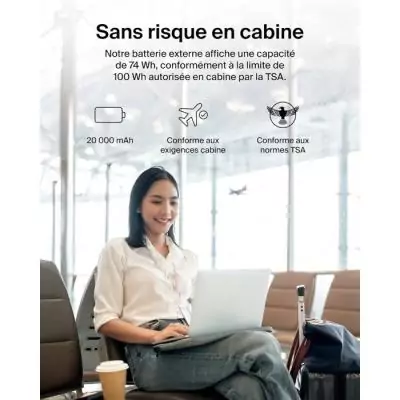 Batterie externe - BELKIN - 20 000 mAh - USB-A & USB-C - 15 W - Bleu Batterie externe - BELKIN - 20 000 mAh - USB-A & USB-C - 15 W - Bleu