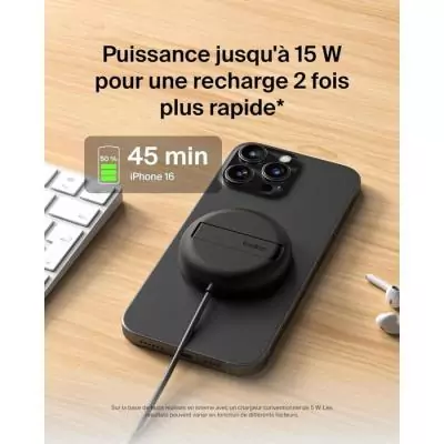 Pad de recharge - BELKIN - USB-C - 15 W - Noir Pad de recharge - BELKIN - USB-C - 15 W - Noir