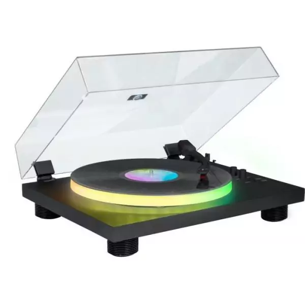 Tourne-disques BIGBEN INTERACTIVE PARTYBTTDLIGHT - Plateau lumineux - Entraînement par courroie - Bluetooth - Effets lumineux